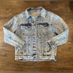 Vintage Highway Jeans Acid Wash Denim Y2K Jean Jacket M Distressed Button Up